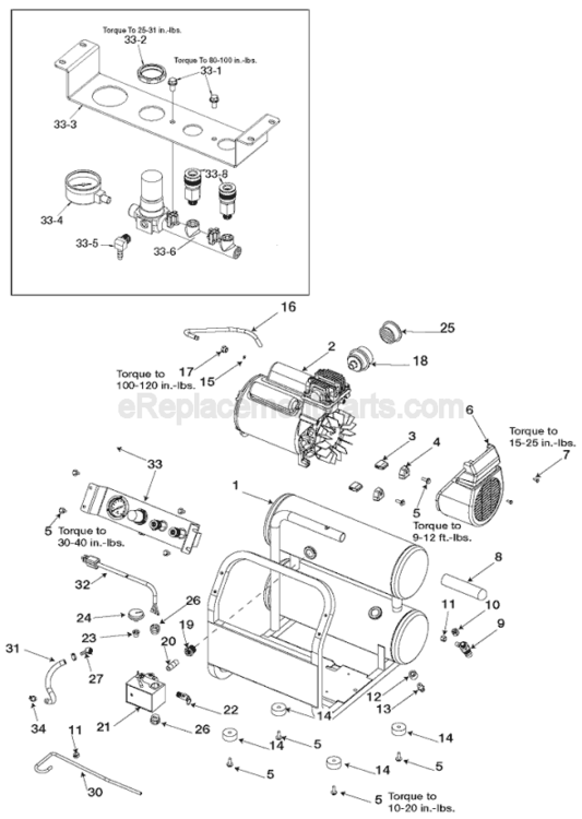 Page A Diagram and Parts List for CPF23400S Type 2 Porter Cable Compressor